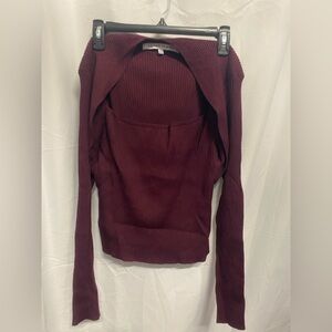 Celebrity Pink Off-the-Shoulder Maroon Sweater